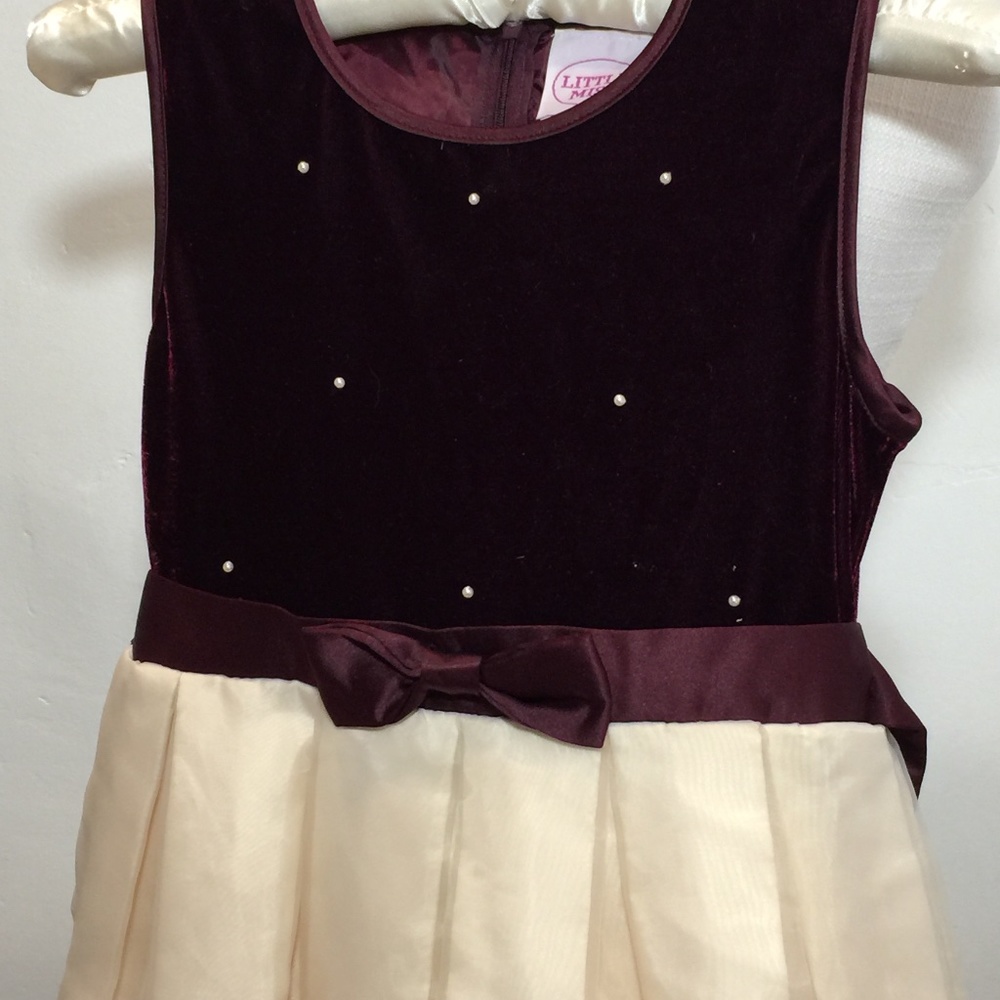 Maroon & White Girls Dress